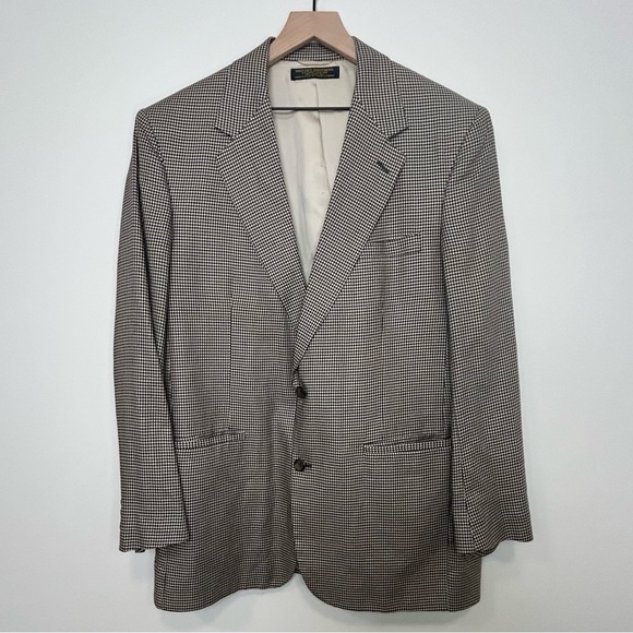 Brooks Brothers Houndstooth Wool Sport Coat 43L Made in USA